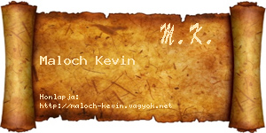 Maloch Kevin névjegykártya